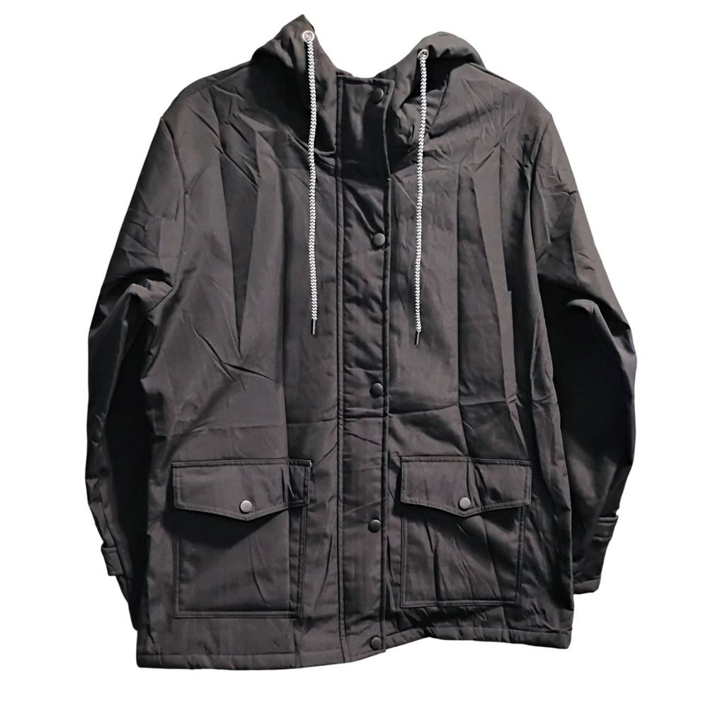 Rosvigor Womens Black Hooded‎ Jacket Size M Lightweight Utility Coat NWT